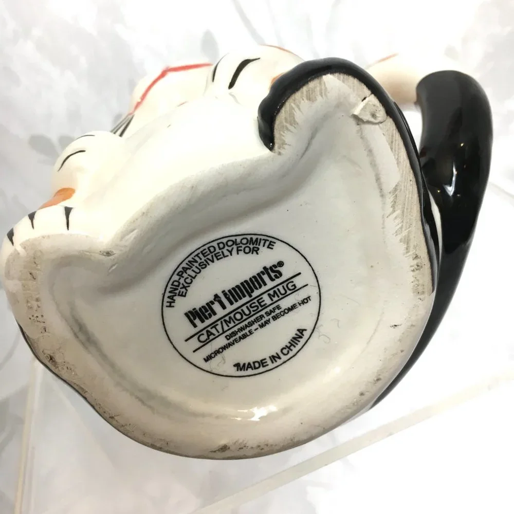 Pier 1 Calico Cat Coffee Tea Cup w/ Surprise Mouse Inside